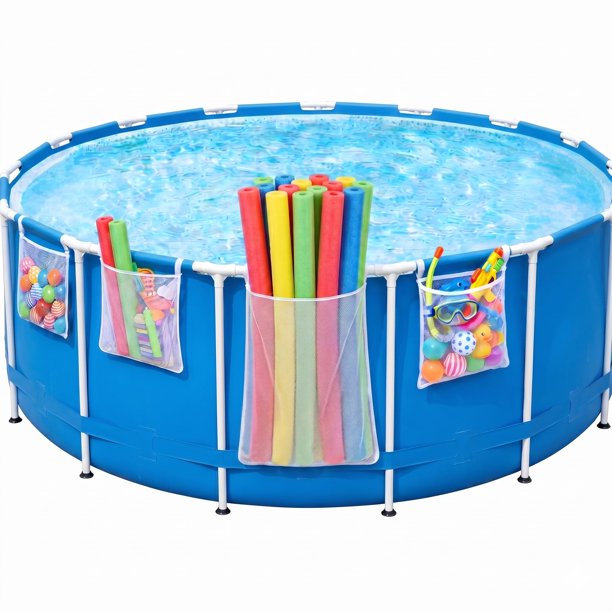 Bolsa de Almacenamiento TSFind Juego de 4 Organizadores de Malla para Lado de la Piscina