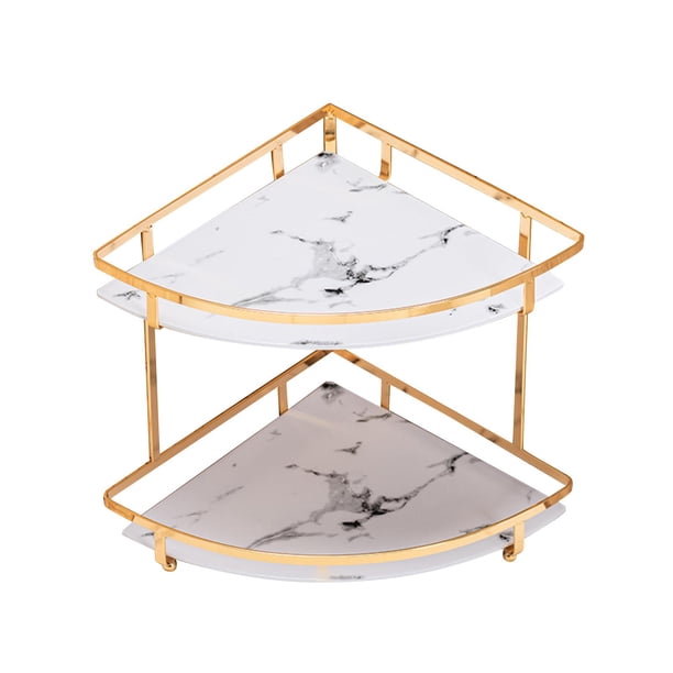 Estante De Almacenamiento Para Encimera De Esquina, Caja De Almacenamiento Para Baño, 2 Capas, 22,5 Cm X 24,5 Cm