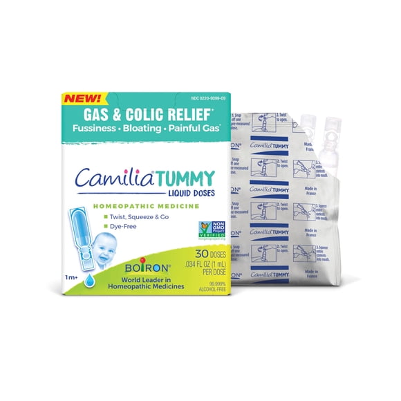 Boiron Camilia Tummy para aliviar los gases y los cólicos del bebé, 30 dosis