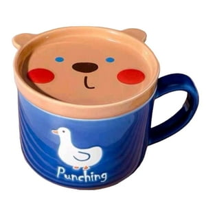 Total Upgrate - Tazon Taza Mas Plato De Cerámica Azul Oso Japones