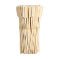 Magideal - 100 Piezas De Brochetas De Bambú, Brochetas De Kebab Para Barbacoa, Paletas De Bambú Gruesas Y Duraderas Portátiles, Brochetas De Comida Para Barbacoa 18 Cm