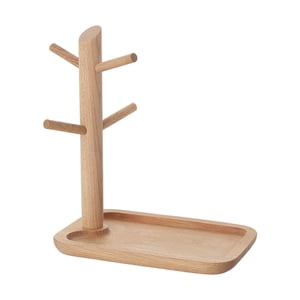 Ioensy - Bandeja De Almacenamiento Llave De Madera Rack Organizador Elegante Para Bandeja De Dormitorio Baño Grande