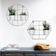 thumbnail image 2 of Macetero Doble De Fierro De Pared Hexagonal Colgante Dorado, 2 of 5