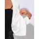 thumbnail image 5 of INSPIRE CHIC Chaqueta de Mujer de Cuero Sintético Corto sin Cuello Abierto Frente PU Moto Biker Talla M Blanco, 5 of 6