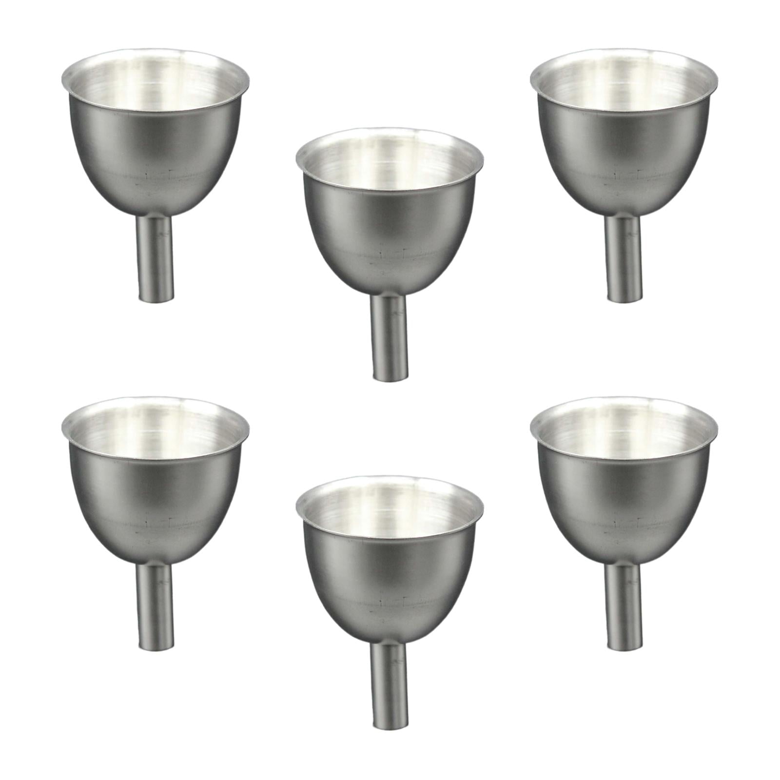 Magideal - Juego De 6 Embudos De Cocina Multifunción De Acero Inoxidable De Grado Alimenticio Pequeño Para Transferir Aceite, Alimentos Sólidos Y Sal Líquida,
