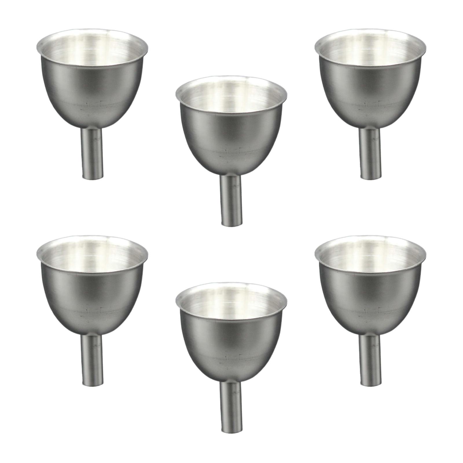 Magideal - Juego De 6 Embudos De Cocina Multifunción De Acero Inoxidable De Grado Alimenticio Pequeño Para Transferir Aceite, Alimentos Sólidos Y Sal Líquida,