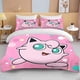 thumbnail image 1 of Pokemon Jigglypuff Print Pink Bedding Set Duvet Cover 1 Duvet Cover 2 Pillowcases Adult and Children Bedding Set Luxury Bed Sheets, 1 of 5
