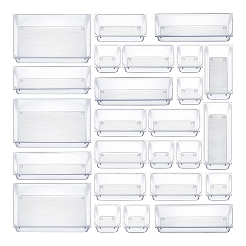 Bothyi - Divisores Organizadores De Cajones De Maquillaje Versátiles Transparentes Para Joyas Juego De 25