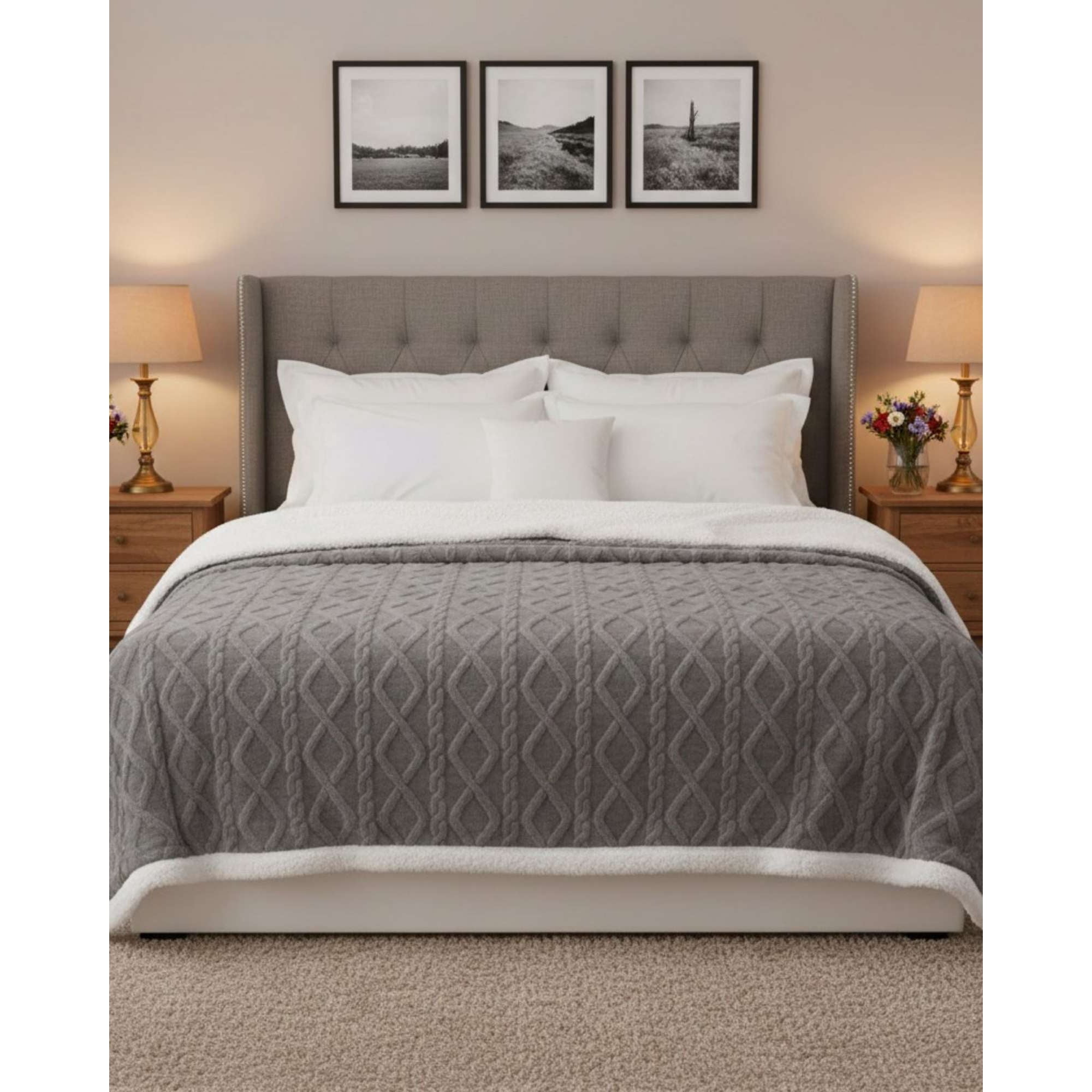 Imac Hogar - Frazada Manta Polar Sherpa Térmica 2 Plaza