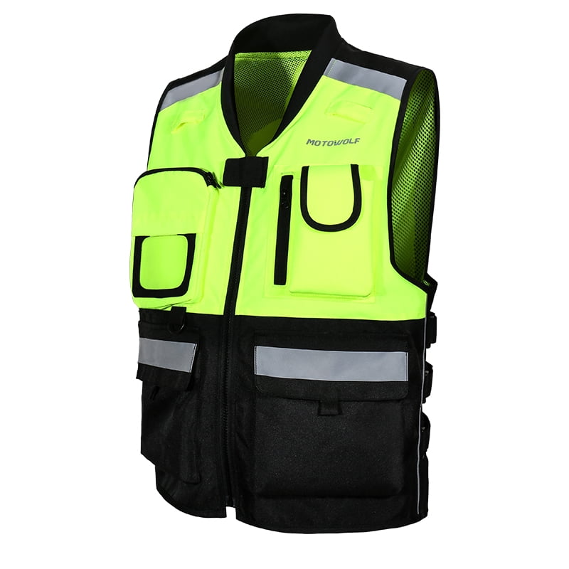 Chaleco Reflectante Para Motociclismo Oxford 600d Motowolf 0504 Negro - Talla L