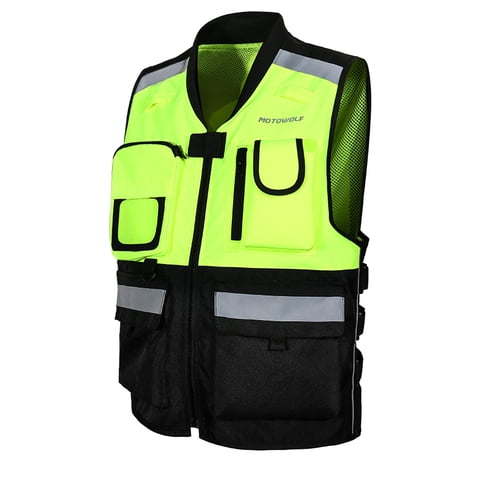 Chaleco Reflectante Para Motociclismo Oxford 600D Motowolf 0504 Negro - Talla 2Xl