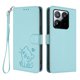 thumbnail image 1 of Funda Volteable con Diseño de Gato para Xiaomi 15T, Verde Claro, 1 of 6