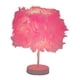 thumbnail image 3 of Escritorio Noche Luces Plumas Sombra Lámpara De Mesa Para Boda Cabecera Hogar Rosa, 3 of 3