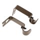 thumbnail image 2 of Juego de 2 piezas ajustable metal cortina poste barra soporte de pared gancho titular marrón, 2 of 5