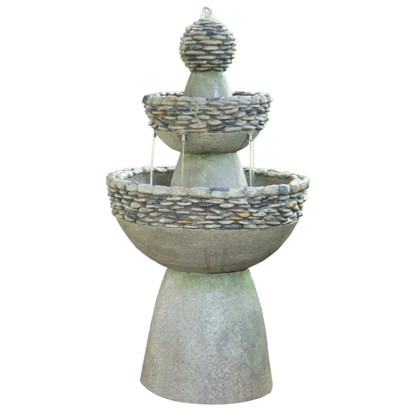 Fuente de agua zen de exterior de 3 niveles Teamson Home 93 cm