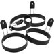 thumbnail image 1 of Juego de anillos para huevos COTEY, tamaño grande, 9 cm, acero inoxidable antiadherente, 4 unidades, 1 of 8