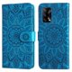 thumbnail image 2 of Funda tipo cartera FOXDOCK para OPPO A74 4G , diseño girasol en relieve, cuero PU, cierre magnético, soporte y tarjetero, 2 of 5