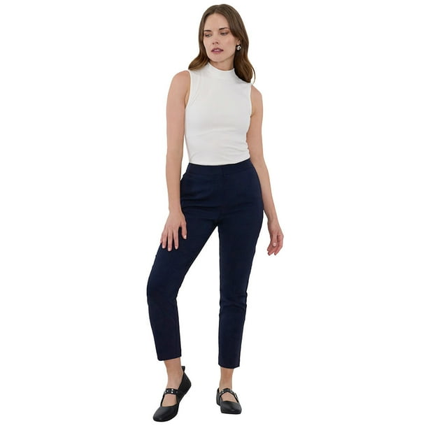 Pantalón Mujer Básico Azul Marino Liso Corona