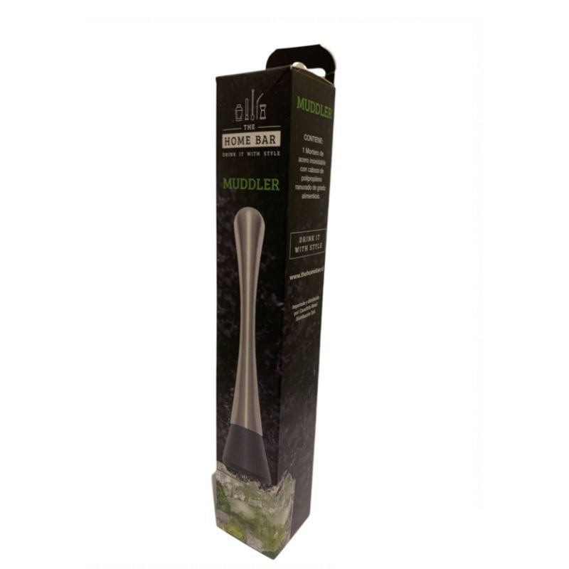 Home Bar - Mortero Para Cocteles 21X3.5 Cm Acero Inoxidable Plateado