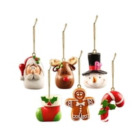 Magideal - 6 Colgantes Navideños, Decoración Navideña, Bonitos Adornos Coleccionables, Colgantes De Resina Para Fiesta, Escritorio, Gabinete, Decoración De Ofici