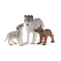 Set De Figuras Schleich Wild Life Mother Wolf Con Crías De Lobo Bebé