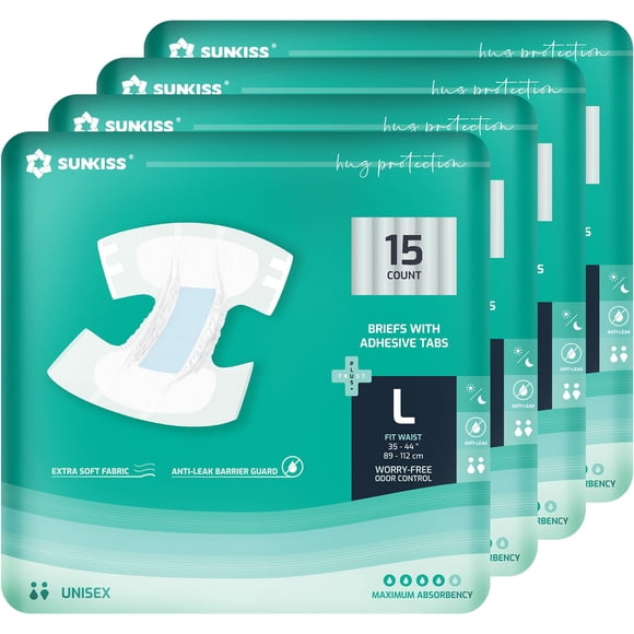Pañales para adultos SUNKISS TrustPlus de máxima absorción 60 unidades