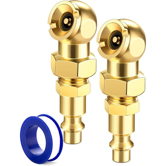 LUMITECO 2Pack Ball Foot Air Chuck Set, 1/4 FNPT Closed Flow