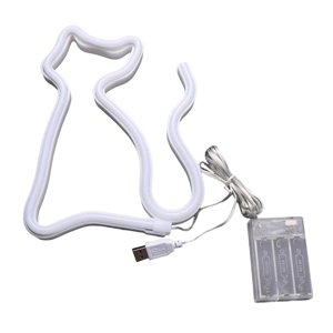 Ioensy - Lámpara De Neón Con Forma De Gato, Luz Led De Noche, Barra Alimentada Por Batería Usb, Decoración De Boda