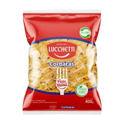 Fideo Pasta Corbatas N°88 Bolsa 400 G Lucchetti