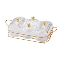 Magideal - Plato De Frutas Secas, Plato Dividido Para Servir, Corona, Plato Nórdico Para Aperitivos, Bandeja Para Servir Aperitivos Para Sala De Estar, Comedor, Estilo E