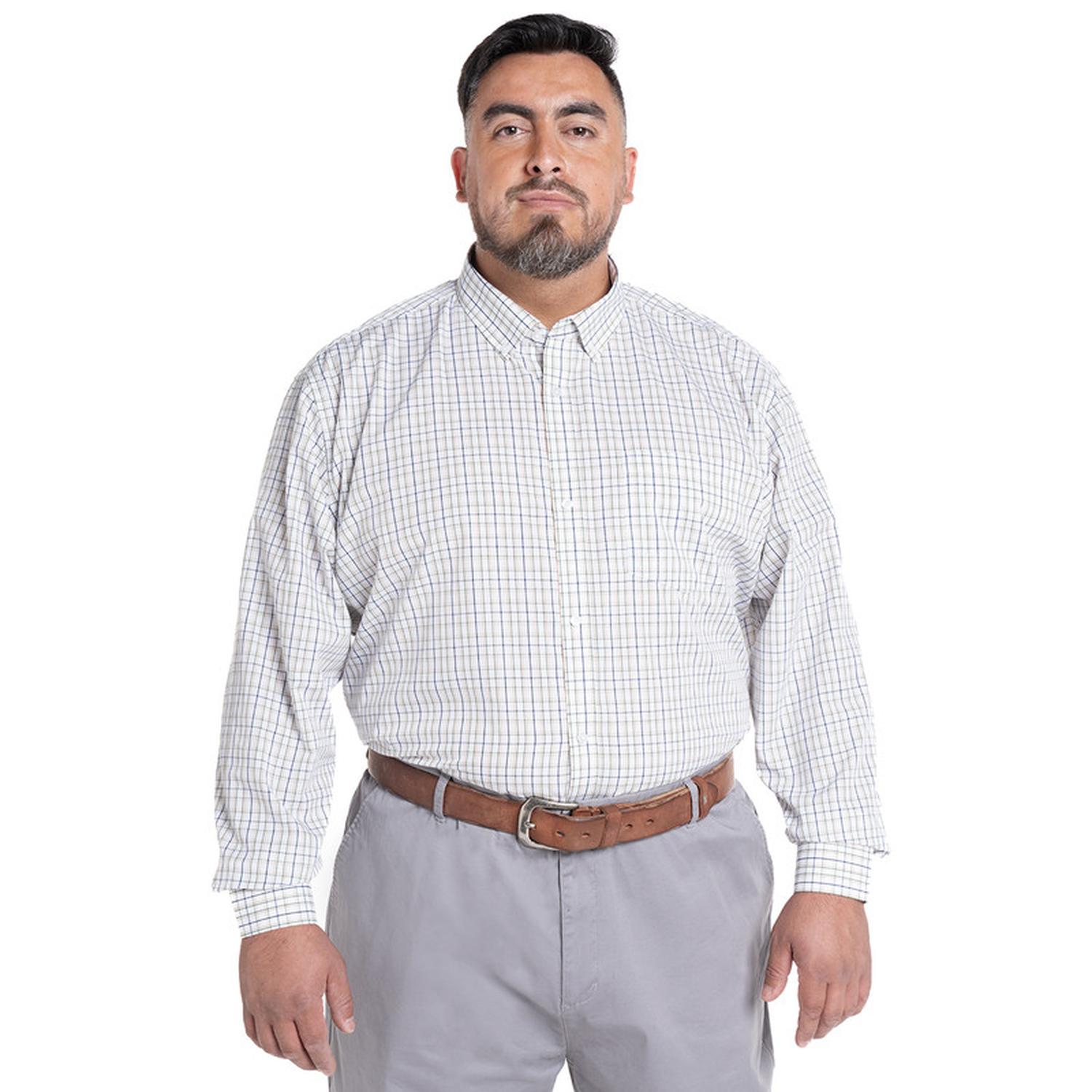Kotting - Camisa Fantasía Cuadro Clásico Regular Fit Azul 37