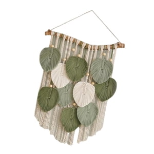 Bothyi - Colgante De Pared De Macramé Con Hojas Bohemias Para Ventana, Decoración De Pared Con Hojas Tejidas A Mano