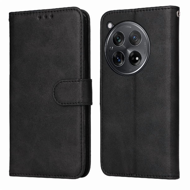 Funda Billetera para OnePlus 12R con Porta Tarjetas y Soporte Ajustable Negro