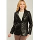 thumbnail image 1 of Blazer CC Clothing Sólido Tejido PU Negro S, 1 of 5