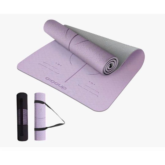 Genérico - Mat De Yoga 6mm Eco Con Guías Doble Color + Bolso + Correa