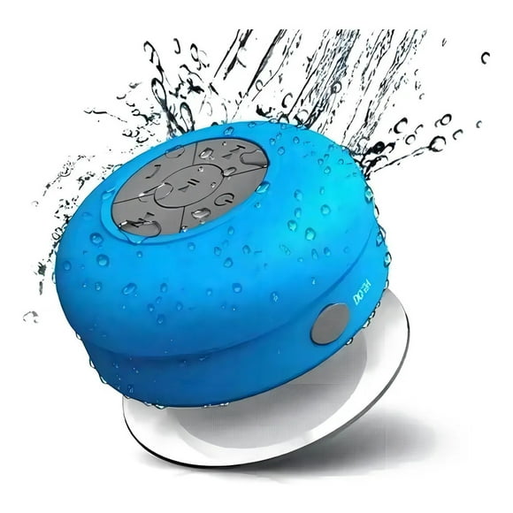 Parlante Ducha Portátil Con Bluetooth Resistente Al Agua Color Azul