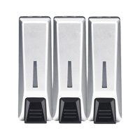 Magideal - Dispensador De Jabón En Espuma Para Montaje En Pared, 350Ml, Cada Cámara, Contenedor De Champú Recargable, Dispensador Manual De Jabón De Manos Para , Plata Triple Plata 350Ml