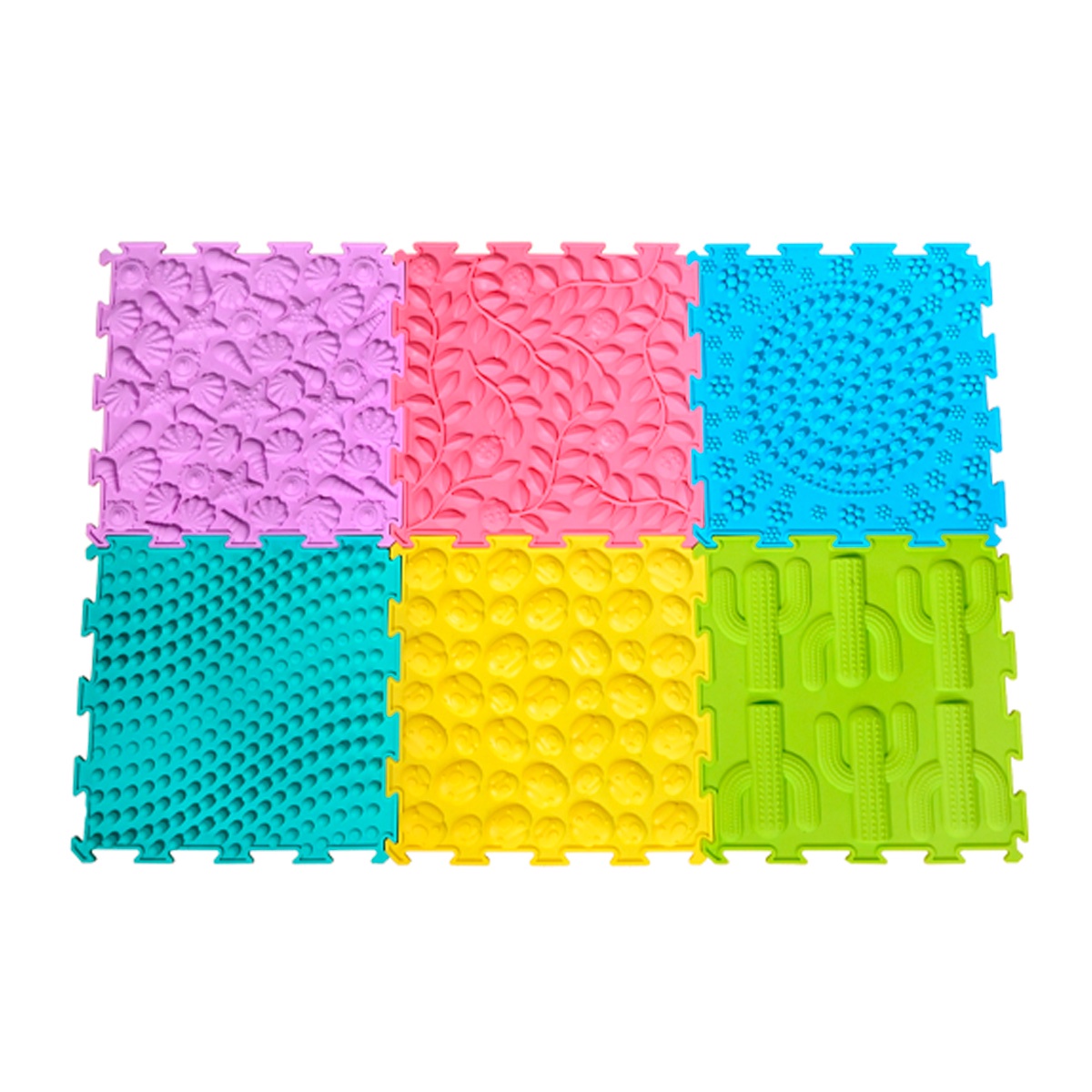 Genérico - Tapetes Mat Sensoriales Cuadrados Niños Set De 6 Piezas 25*25*1Cm - A7 - Sr2505