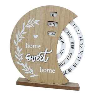 Magideal - Calendario De Mesa, Colección De Esculturas, Regalo De Cumpleaños, Decoración De Escritorio Giratoria Versátil Y Reutilizable, Accesorios De Adorno De Luna