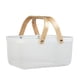thumbnail image 4 of Cesta De Almacenamiento De Picnic Asas De Madera Para Salidas Senderismo Frutas Verduras Blanco, 4 of 5
