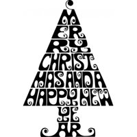 Rienda Libre Graphics - Decomural Merry Christmas Tree Festive Xmas Ws-19117