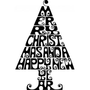 Rienda Libre Graphics - Decomural Merry Christmas Tree Festive Xmas Ws-19117