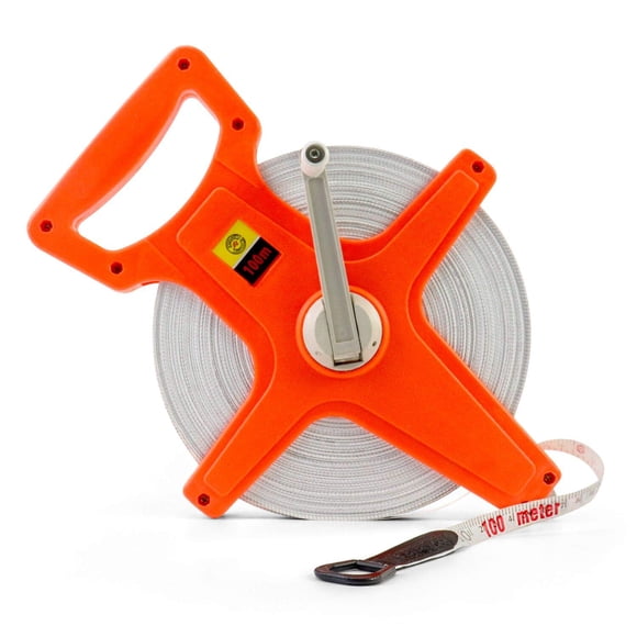 Cinta métrica QWORK, bobina abierta, 1/2 x 100 m, fibra de vidrio Engineer