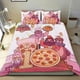 thumbnail image 1 of Juego de Pizza Conjunto de sábanas temático, trío de piezas, cómodo y amigable con la piel, diseño único, regalo de decoración para el hogar para familiares, amigos y fans, 90 cm * 190 cm, 1 of 6