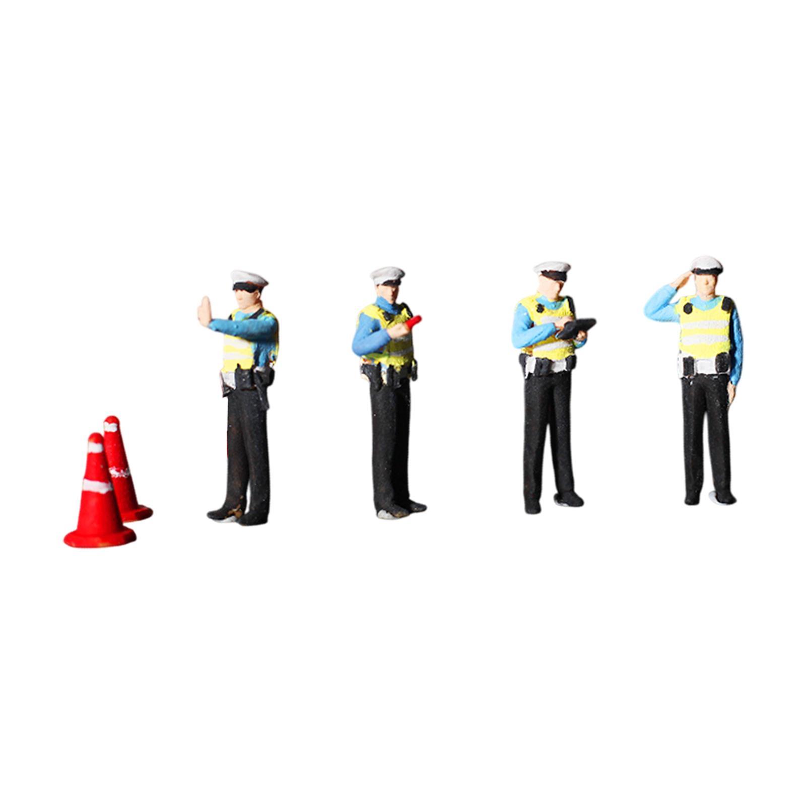 Magideal - Figuras De Policía De Tráfico En Miniatura, Accesorios De Fotografía, Paisaje, Mini Señales De Carretera, Juguete Para Decoración De Escena Diy, 1/64