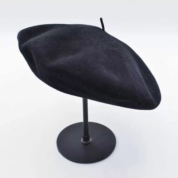 Boina Estilo Frances, Sombrero Simple Y Elegante Negro Estandar