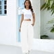 thumbnail image 2 of Pantalones deportivos casuales de cintura elástica para mujer, pantalones deportivos largos, pantalones holgados de color sólido, 2 of 5