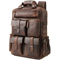 Mochila Masa Kawa De Piel Para Hombre, Vintage, 15.6 Pulgadas, Para Portátil, Marrón