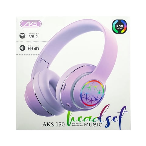 Click Ventas - Audifonos Wireless Rgb Aks-150 Morado
