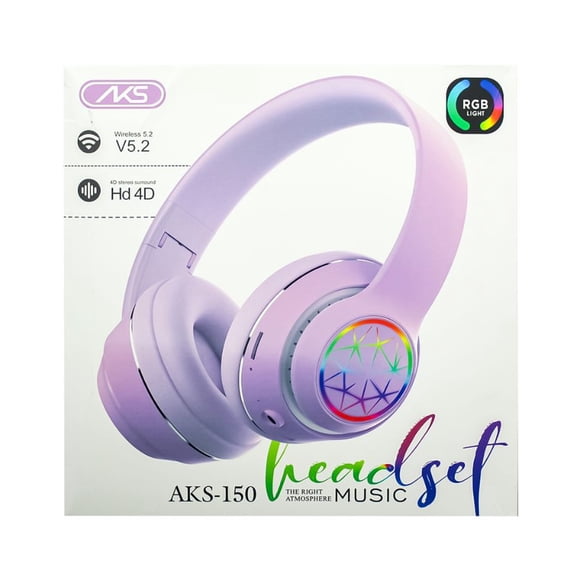 Audifonos Wireless RGB AKS-150 Morado